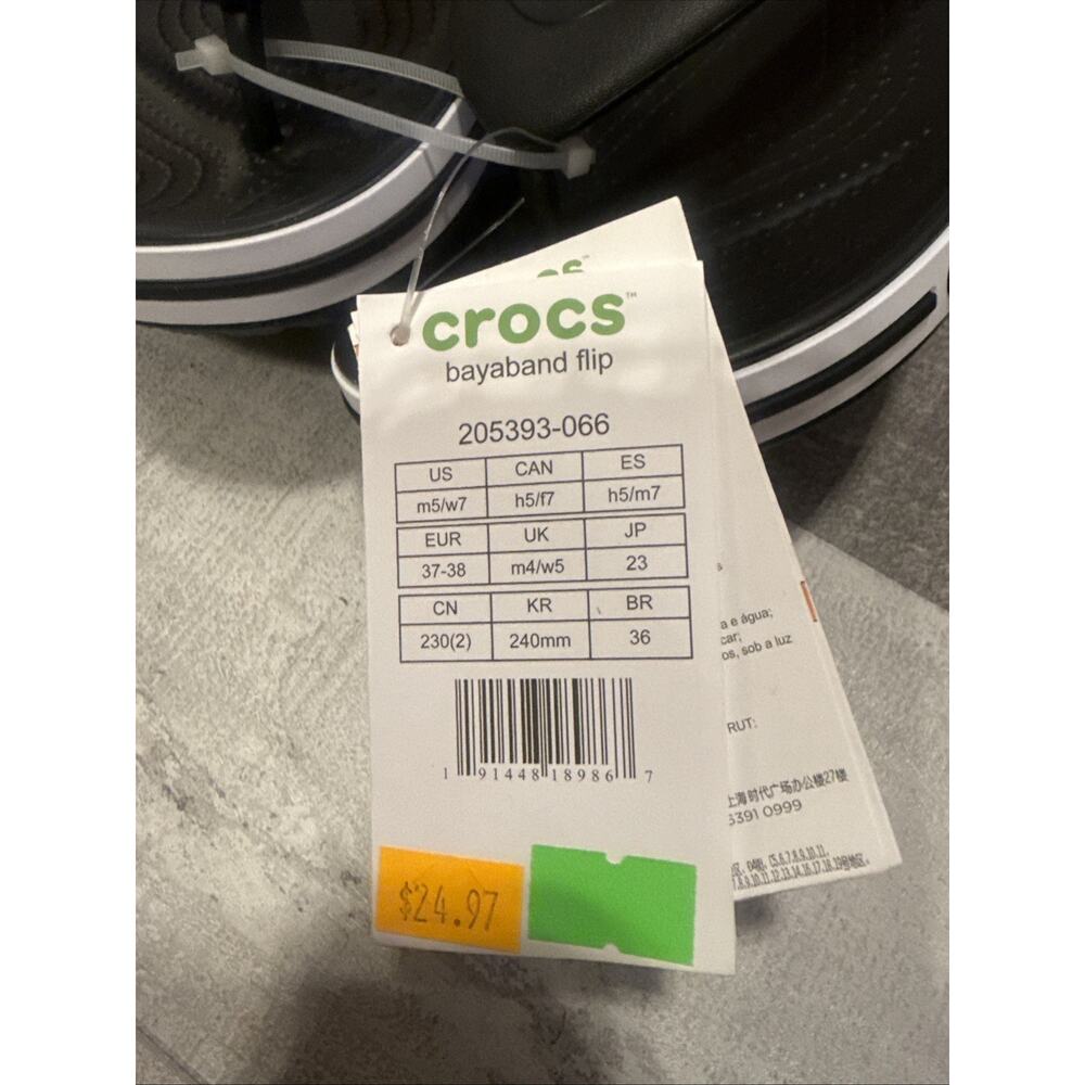 Crocs Bayaband Flip Flopsmens Size 5 Women’s Size 7 - Picture 8 of 8